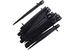 AKOAK 25/50 Pcs 360 Degree Adjustable Water Flow Irrigation Drippers on Stake Emitter Drip System,Model, Home & Garden Store for 4mm /7mm Tube（25pc）