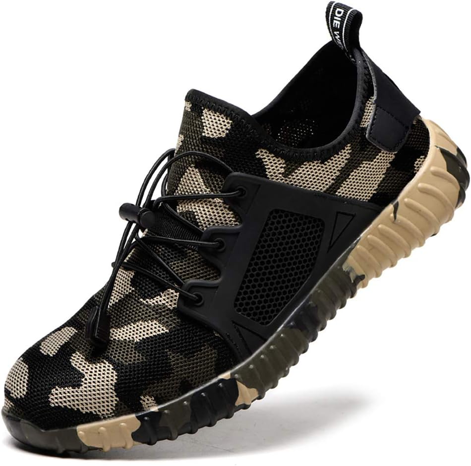 Breathable Steel Toe Caps Safety Shoes for Women Men, Lightweight Work Sneakers for Construction Industrial, Running Sport Trainers