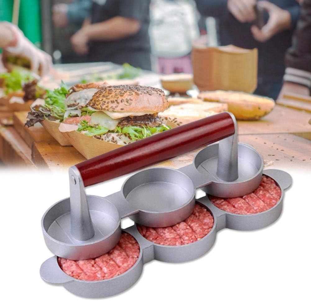 goodshare Triple Burger Press Aluminum Non-Stick Hamburger Patty Maker Hamburger Mold Grilling Accessories for Perfect Meat Patties, Veggie Burgers, Salmon Patties