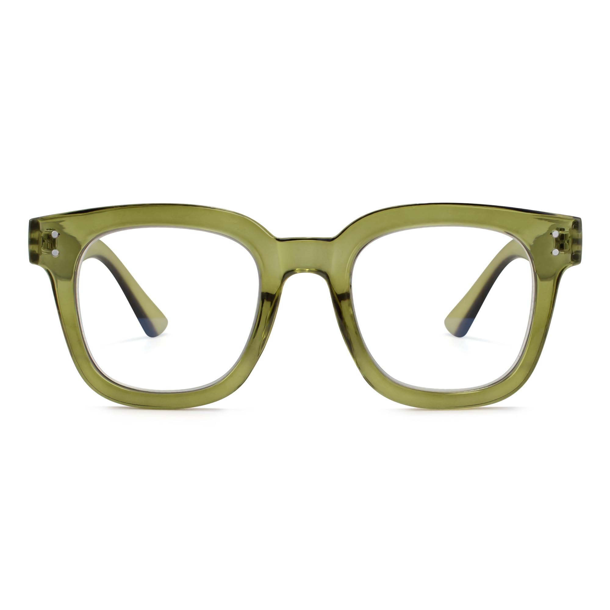 Photo 1 of Madison Avenue Oversized Blue Light Blocking Glasses for Women Fashion Blue Light Blockers Anti Eyestrain & UV Protection Computer Eyeglasses (Olive Green)