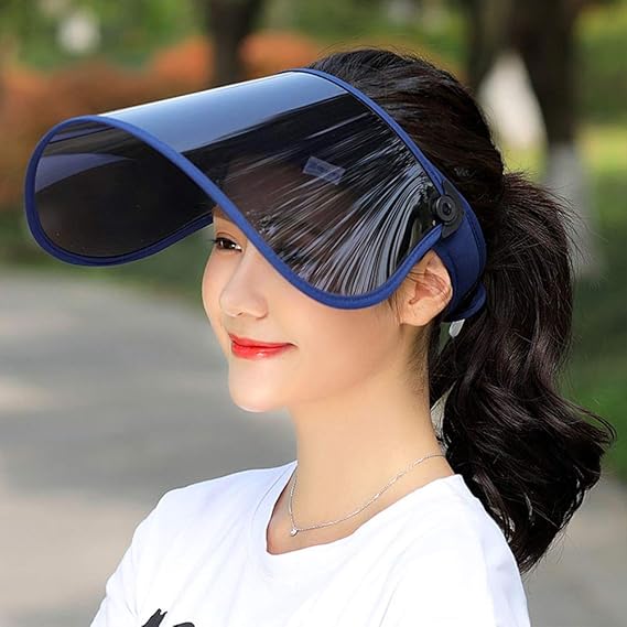 Amazon Co Jp サンバイザー Lightyou レディース レインハット 360 可動式 帽子 レインバイザー 自転車 キャップ Uvカット Upf50 紫外線対策 日焼け対策 つば広 ワイド 男女兼用 通学 通勤 旅行用 超軽量 ネービー 服 ファッション小物