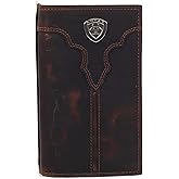 ARIAT Western Wallet Mens Rodeo Center Bump Shield Brown A3550002