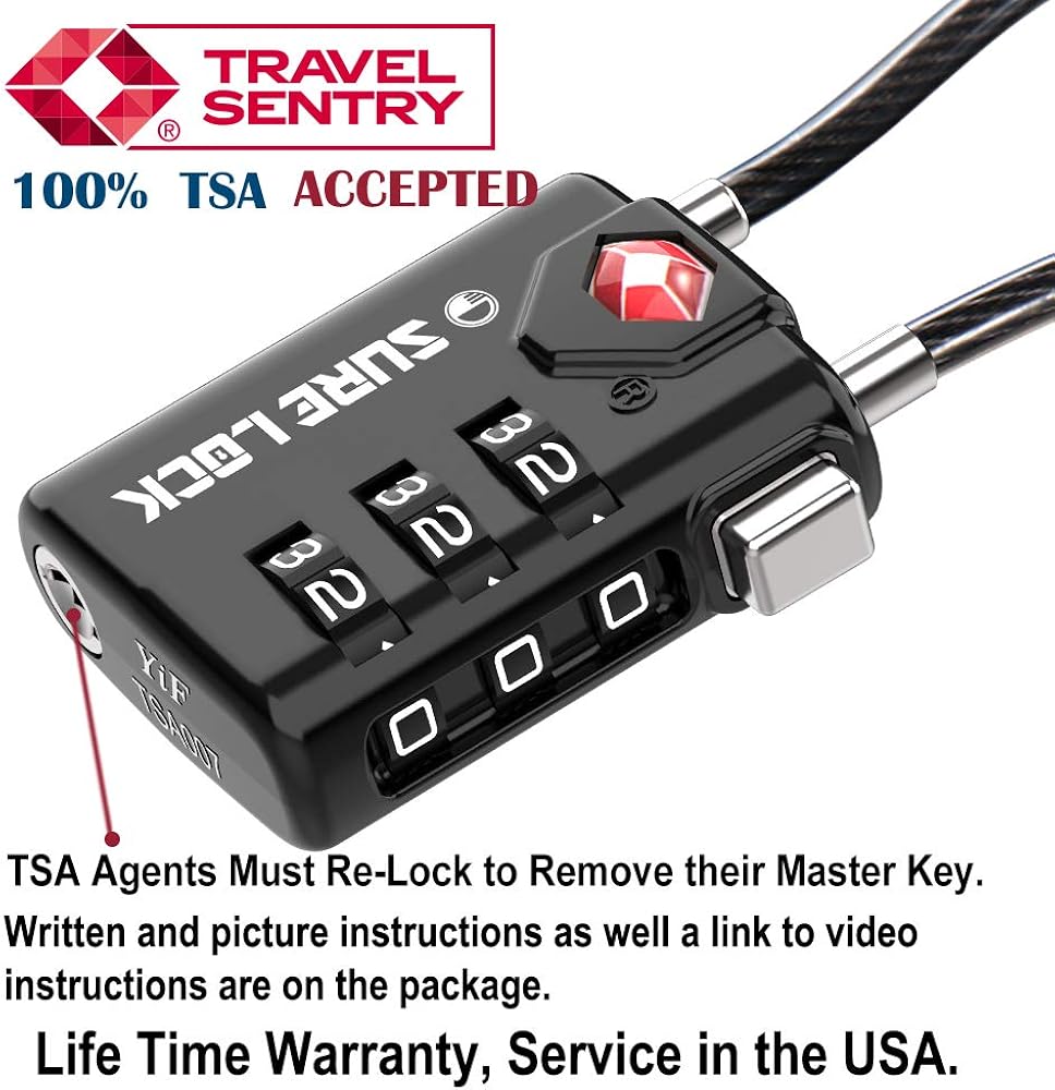 SURE LOCK TSA Compatible Travel Luggage Locks, Inspection Indicator, Easy Read Dials - 2 pack: Clothing
