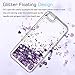 LeYi for iPhone 5S Case,iPhone 5 / iPhone SE Case with HD Screen Protector for Girls Women, Cute Shiny Glitter Liquid Clear TPU Protective Case for iPhone 5S / 5 / SE Purple