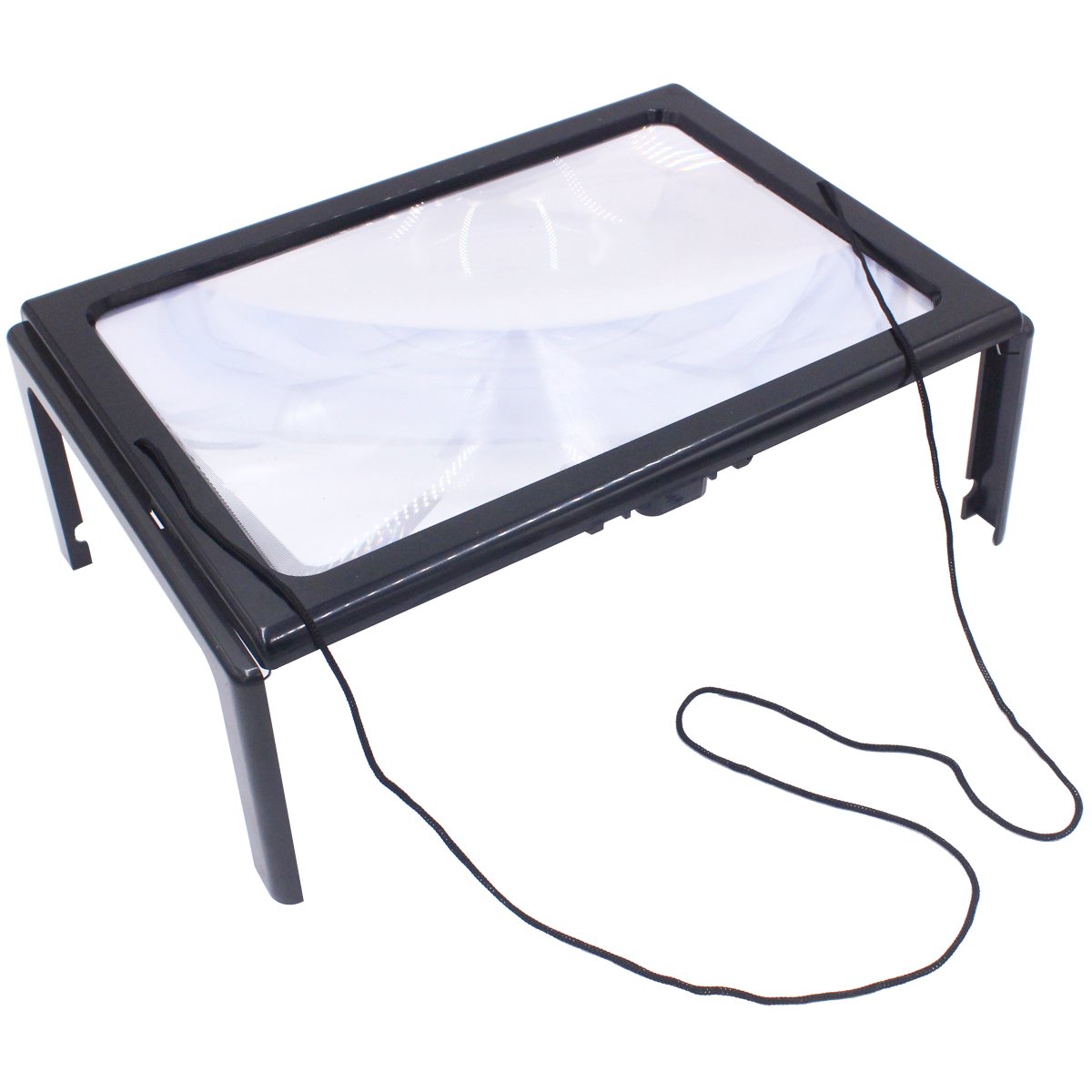 Buy NIUPIKA Magnifier 3X with 4 LED Lights Hands Free Large Rectangular