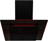 SIA 90cm Black Glass Angled Kitchen Cooker Hood with LED Mood Lighting view 4