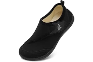 LeIsfIt Mens Slippers Wide House Shoes Adjustable Diabetic Shoes Arthritis Swollen House Slippers Indoor Outdoor