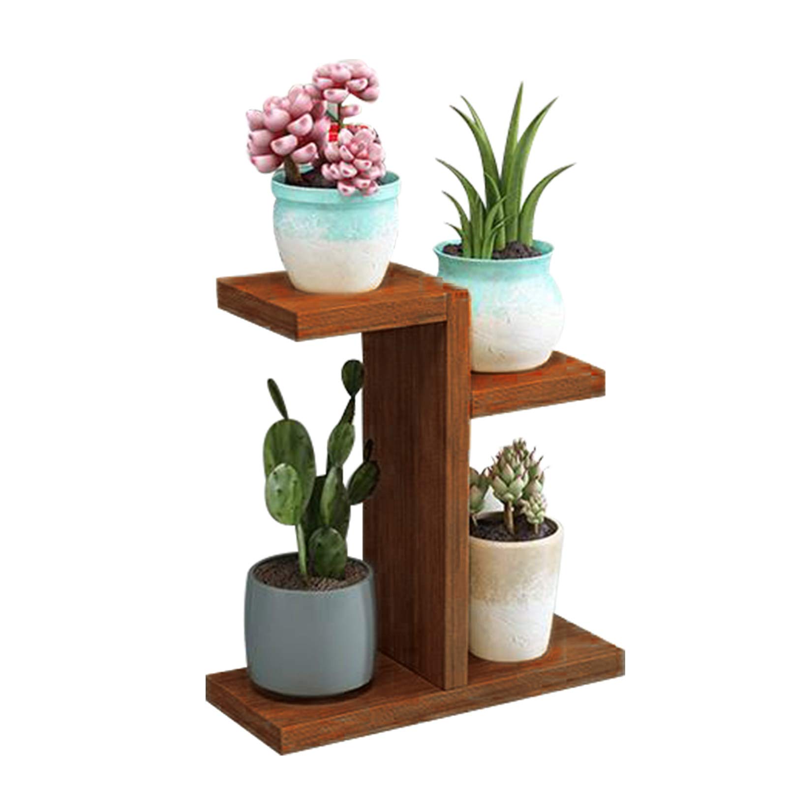 QLINDGK Wooden Succulent Stand, 2Tier Succulent Mini Plant Shelves,Tabletop Plant Shelf Holder Indoor Small Windowsill Flower Shelf Display Rack for Patio Garden Corner Balcony Living Room