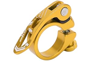 BOLANY Mountain Road Bike Seat Post Clamp Quick Release Seatpost Clamp 31.8mm (Gold)