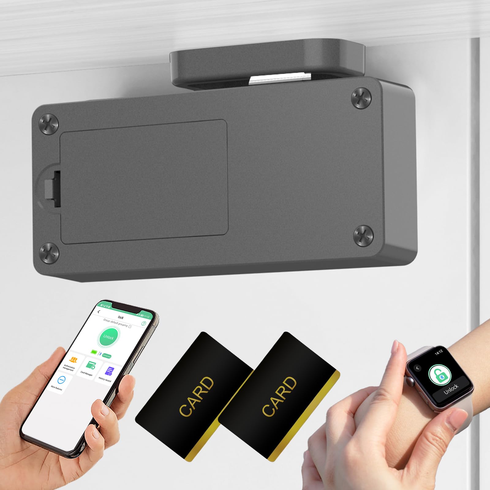 Eseesmart RFID Cupboard Lock, Bluetooth Electronic Child Proof Cupboard Cabinet Drawer Lock for Kitchen Liquor Cabinet Drawer Locker Cupboard — image 1