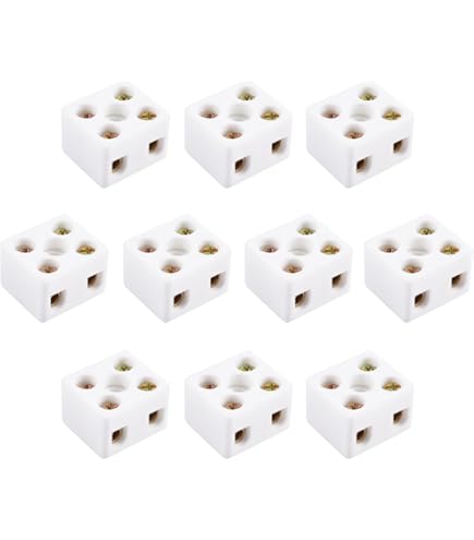uxcell 2 Way Ceramics Terminal Blocks High Temp Porcelain Ceramic