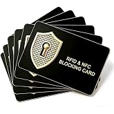JUNXINSHUN RFID Blocking Card 6 Pack, Bank Debit Credit Card Protector, Anti-Theft Contactless NFC Blocker, Entire Wallet Protection&ndash;(Black)