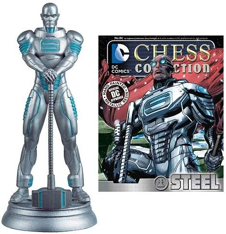 DC Superhero Steel White Pawn Chess Piece with Collector Magazine