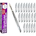 MedHelp Pack of 21 Surgical Blades #10 with Stainless Steel Scalpel Handle - High Carbon Steel Sterile Dermaplane Blades, Dermaplaning Tool for Face, Podiatry, Crafts