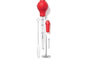 Starfrit 5-Piece Sauce Baster And Thermometer Set - Baste, Inject And Brush Meat Pieces - Heat Resistant - Compact Storage