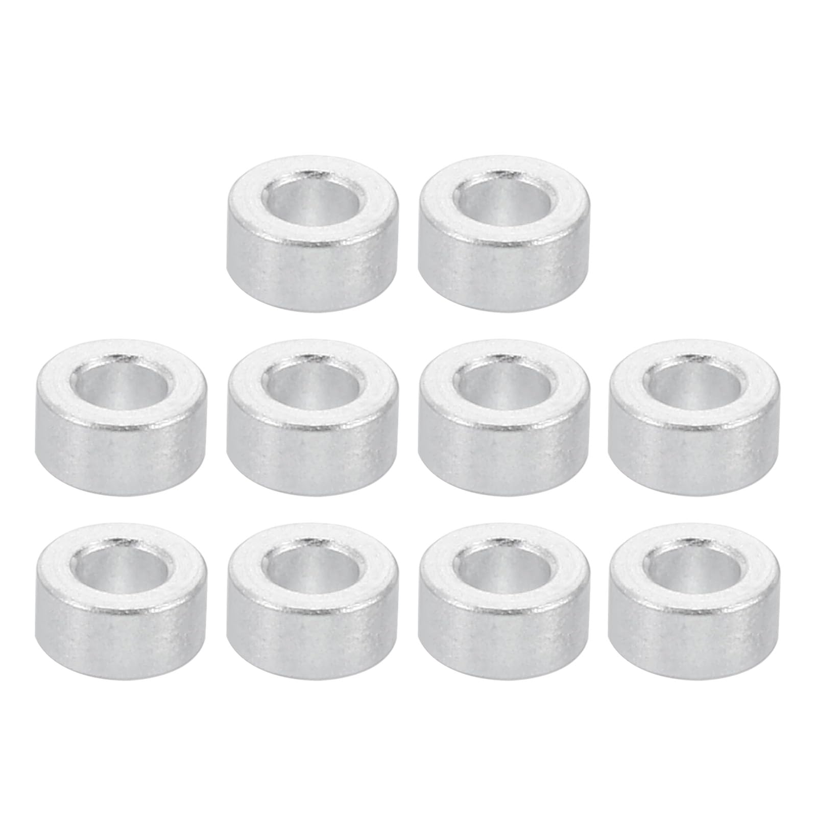 PATIKIL M2 Aluminum Spacers, 10 Pcs Metal Spacer Aluminum 2.6mm ID x 5mm OD x 2.5mm L Aluminum Spacer Screw Standoff Round for M2 Screw Bolts