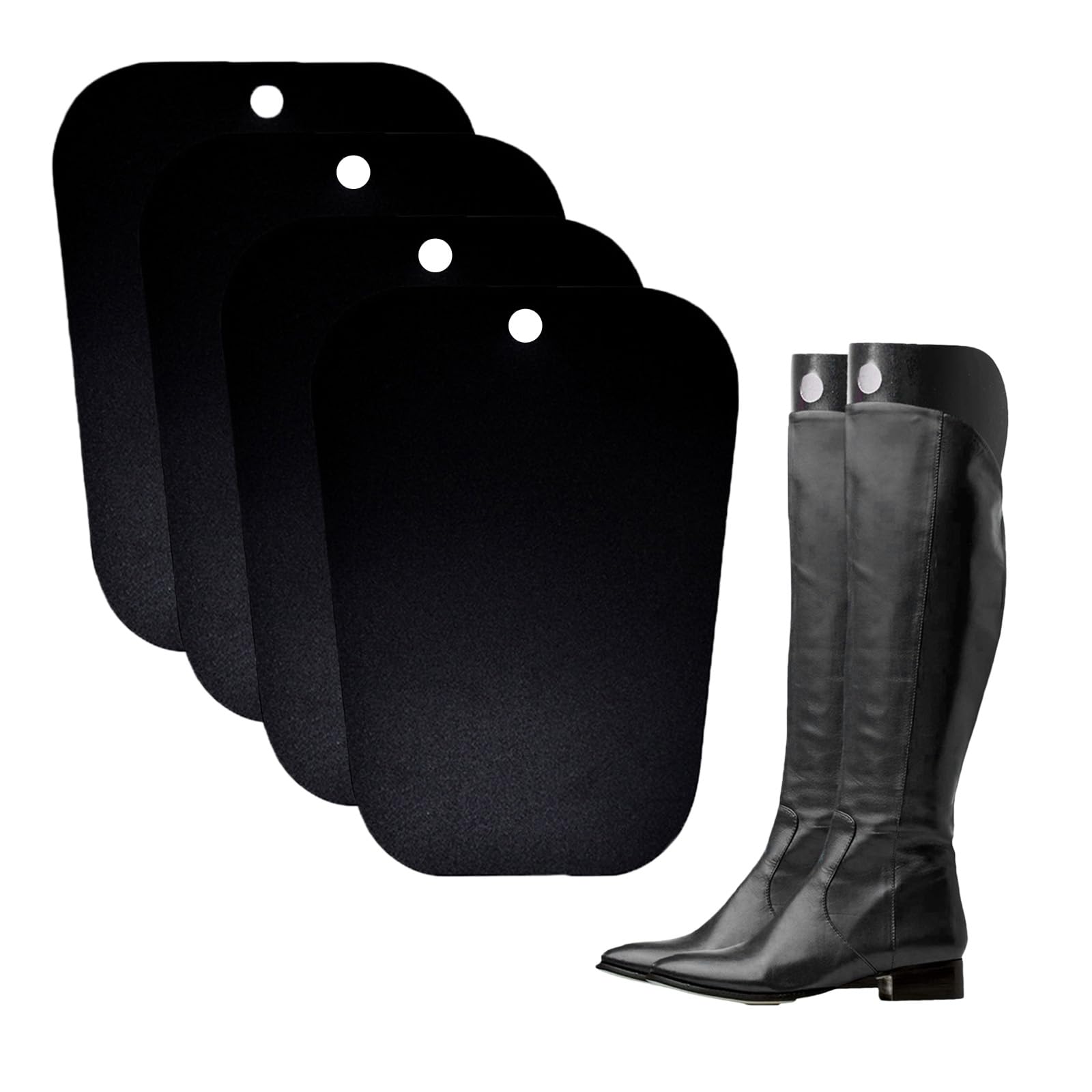 Bamboopack 2 Pairs 16Inch Black Plastic Women Boot Trees Shaper Form Inserts Thicken Long Automatic Stand Support Shaping Tool Tall Short Boot Knee High Shoes Boot Holder Hanger for Unisex