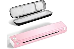 BETIFE Portable Printer Wireless for Travel M08F Thermal Bluetooth Printer with Case Support 8.5" X 11" Paper, Inkless Portable Printer Compatible with Android/iOS Phone & Laptop for Business, Office (Pink)