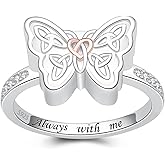 925 Sterling Silver Butterfly Dragonfly Cremation Urn Ring for Ashes Celtic Knot Keepsake Memorial Locket Urns Rings for Women