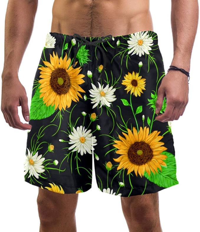 Sunflower Sunrise Mens Gym Quick Dry Shorts Workout