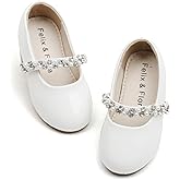 Felix & Flora Girls Toddler Little Ballet Shoes - Flower Girls Mary Jane Flats Dress Shoes Party Wedding