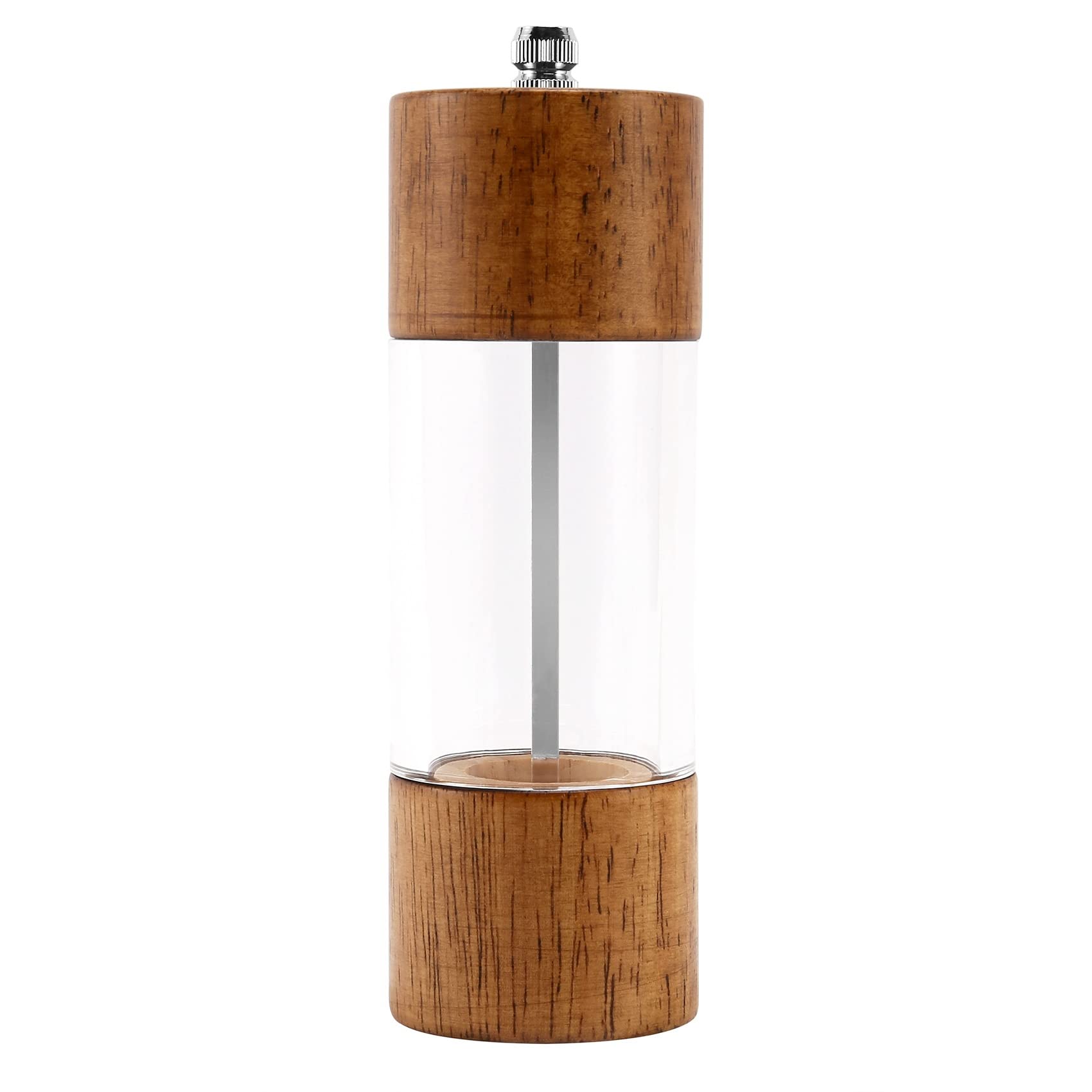 Dciustfhe Pepper Mill Transparent Pepper Mill Salt Grinder Ceramic Core Multi-Purpose Spice Bottle Cruet 6 Inches