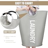 DOKEHOM 90L Large Laundry Basket Collapsible Freestanding Hamper Grey 38x38x79cm view 4