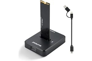 ELUTENG M.2 NVMe & SATA to USB C Docking Station Dual Protocol M.2 to USB C Adapter 10Gbps External SSD Enclosure for M Key, B+M Key Support 2280 2260 2242 2230 SSDs with USB C 2in1 Cable