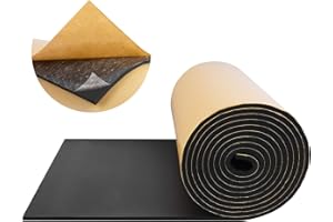 FONUNO Foam Padding Sheets with Adhesive Foam Insulation Neoprene Sheets Closed Cell Insulation Neoprene Rubber Roll for Gaskets Liner Crafts DIY Projects, Black, 12" Wide x 59" Long x 1/4" Thick