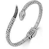 AsAlways Snake Cuff Bracelet for Men Biker Gothic Punk Animal Stainless Steel Men's Bracelet Jewelry Gift