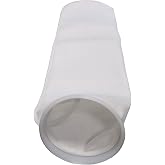 PRMFiltration #2 Size 1 Micron Liquid Filter Bags, 50 Pack, Polyester Felt with Polypropylene Rings, 7-1/16" Diameter x 32" Length, 4.4 Sq. Ft. Surface Area, Welded Seam for Industrial Filtration