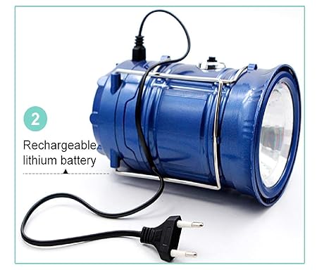 Naivete LED Solar Emergency Light Lantern + USB Mobile Charging +Torch Point, 2 Power Source Solar, Lithium Battery, Travel Camping Lantern (Multicolor)