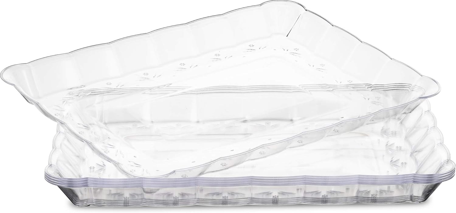  | Plasticpro Plastic Serving Trays - Serving Platters Rectangle 9X13 Disposable Party Dish Crystal Clear Pack of 4: Serving Trays