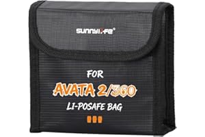 Battery Bag for DJI Avata 360, Explosion Proof LiPo Case, Fire Resistant Safety and Storage Pouch for Batteries (L)