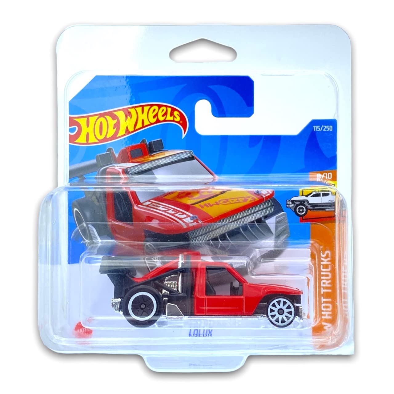 Hot Wheels Lolux (Red) 8/10 HW Hot Trucks 2022 - 115/250 (Short Card) *** COMES IN A KLAS CAR KEEPER PROTECTIVE COLLECTORS CASE *** HCT33
