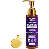 LJOQM Vitae Charm Body Oil for Crepey Skin Repair, Luxury Cold-Pressed Body Oil for Skin Tightening & Deep Hydration, Blend of Jojoba, Almond & Coconut Oil for Smooth Skin, 3.4 fl oz