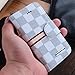RAYTOP Luxury Brand Designer White Checks Leather Wallet Cases for Apple iPhone 4 4s Women Men Red Striped Plaid Stylish Chic Classy Cheap