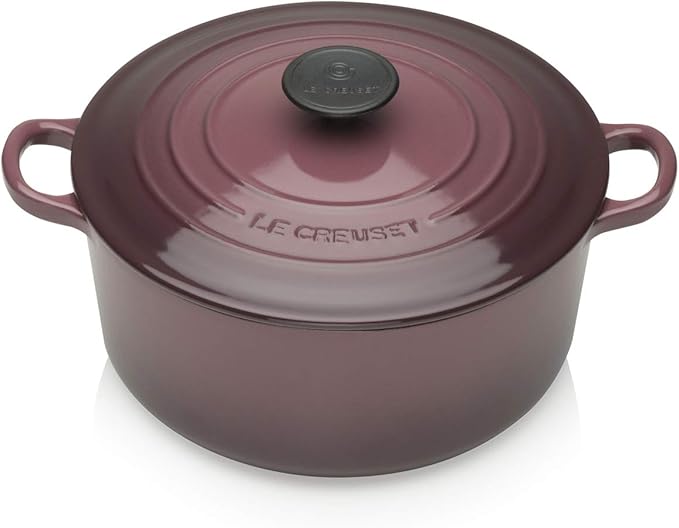 Le Creuset 25001247184461 Round Casserole Dish With Lid, Fig, 24 cm, 4.