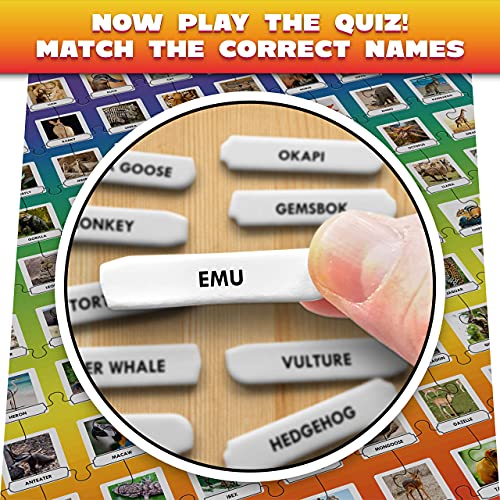 100 PICS Jigsaw Quiz Animals, 2Gamesin1, Jigsaw Puzzle + Quiz Game