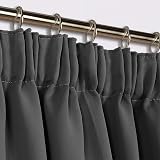 Aspire Homeware Grey Blackout Curtains Pencil Pleat 46x54 Inches 2 Panels view 2
