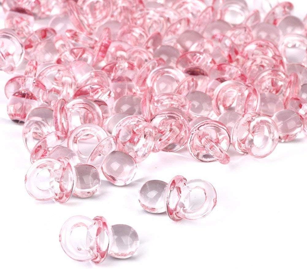 Kaever 50pcs Acrylic Soother Dummy Pendant Pacifier Pram Charms Baby Shower Party Favors