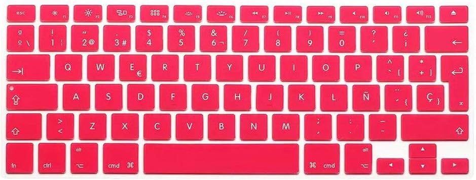 Housse De Protection En Silicone Pour Clavier Espagnol Macbook Air Pro Retina 13 15 Rose Amazon Fr High Tech