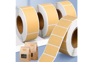 1roll Square Kraft Stickers Self-Adhesive Blank Labels Paper Items Office Home Christmas Target Bottle Classification Sticker