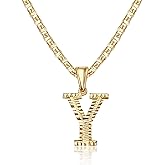 Barzel 18K Gold Plated Initial Necklace with Diamond Cut Initial,18" Chain with 2" Extension, Waterproof, High Polish Finish, Made in Brazil
