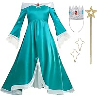 blue dress mario character Womens Blue Rosalina Costume