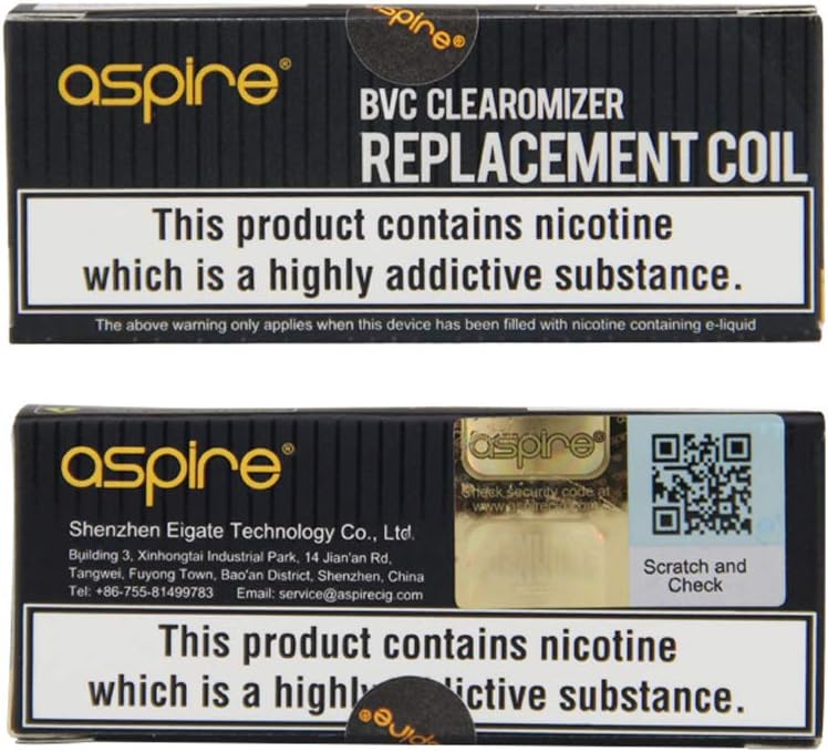 Aspire BVC Clearomizer Replacement Coil BVC Coils 1.8 Ohm (Stainless Steel)