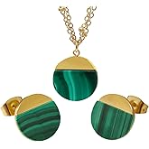 TaYolnFaSo Natural Stone Necklace and Earrings Set for Women Healing Stone Jewelry Set Gift for Mother Wife