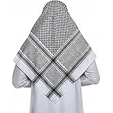 URGARMENT Keffiyeh Arab Head Covering Scarf for Men Sheikh, Islamic Muslim Turban Emirates Dubai Men Headwear Hijab