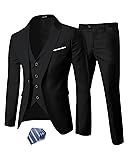 MrSure Men's 3 Piece Suit Blazer, Slim Fit Tux with
