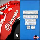 RG Brembo Stickers Combo Set, 6-Pieces for 4-6 Pistons Brakes - White